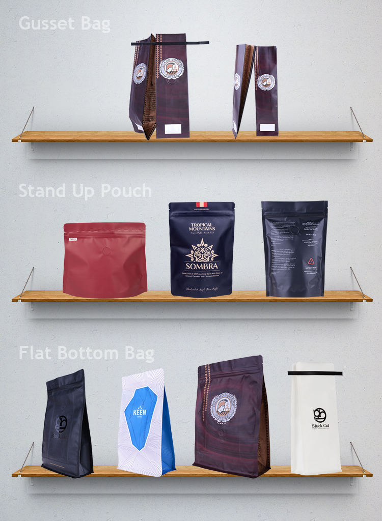 box bottom coffee bags أكياس القهوة أسفل مربع