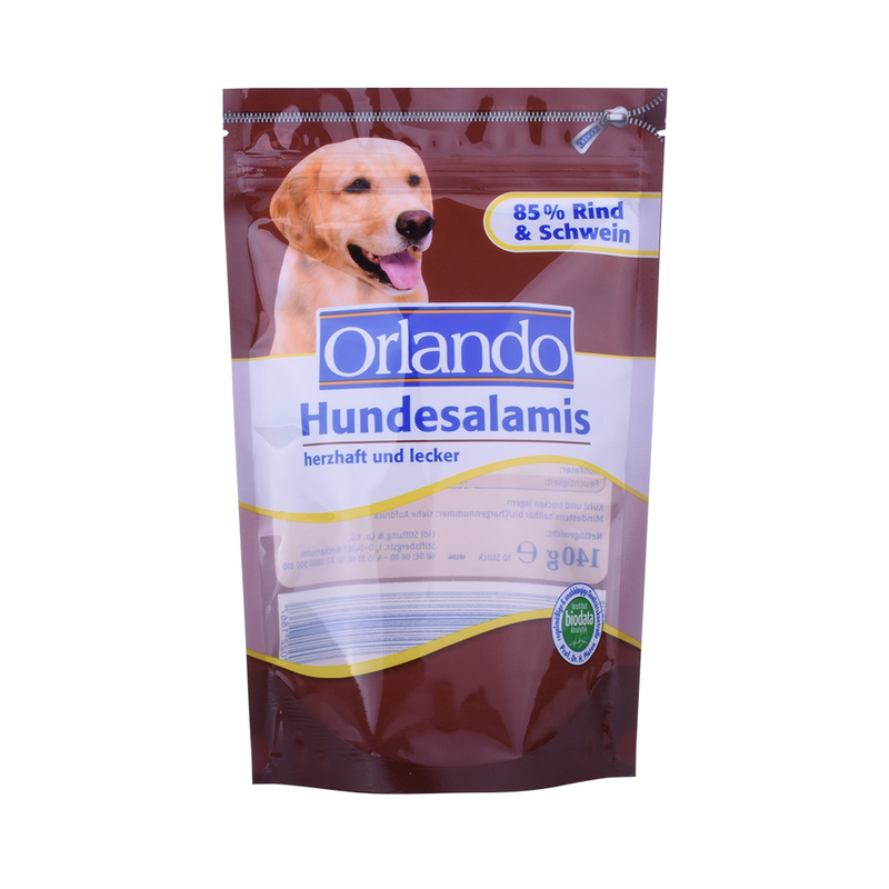 البلاستيك مخصص أغذية الحيوانات الأليفة زيبر الوقوف الحقيبة التعبئة والتغليف المرنة مع نافذة شفافة كيس الغذاء الصف المورد