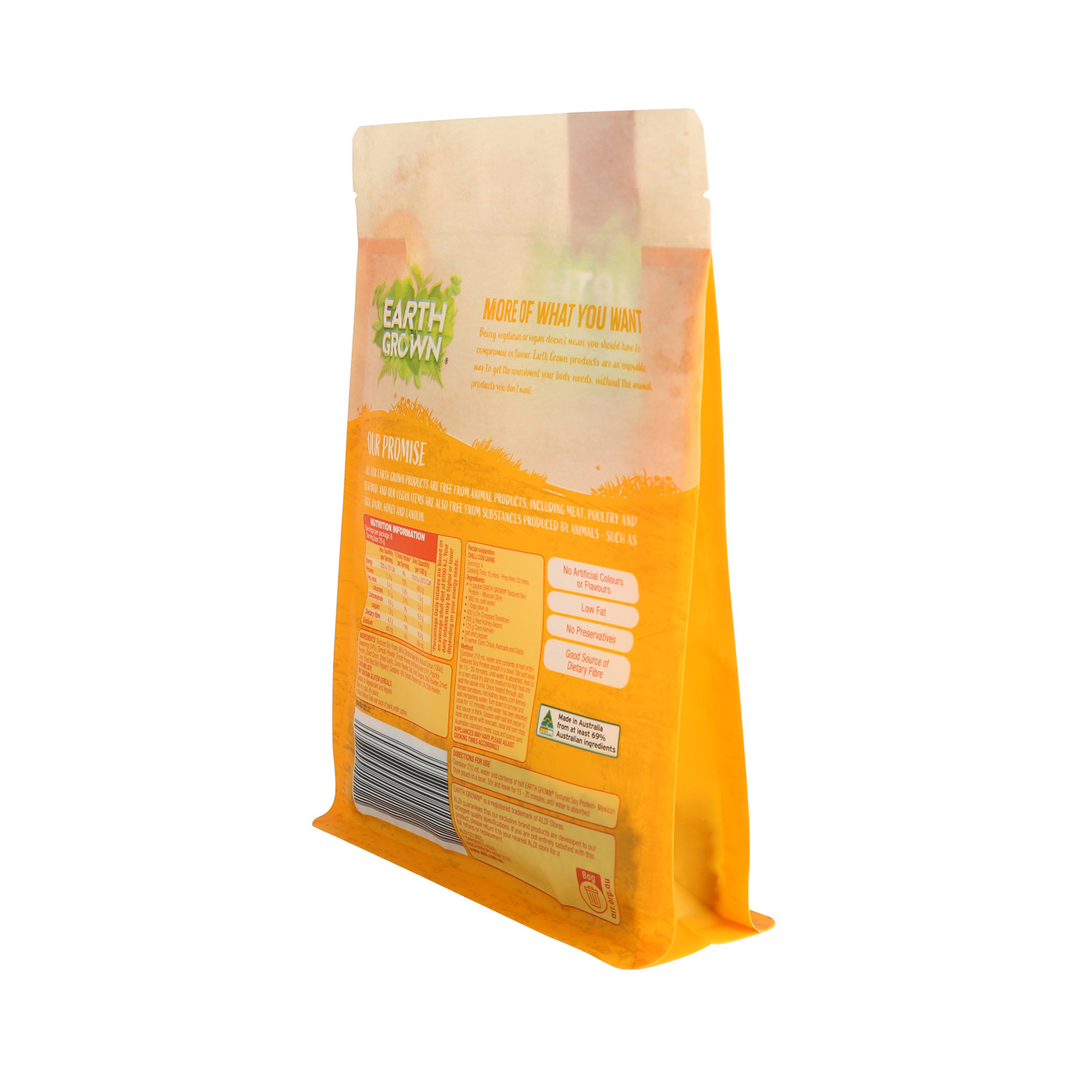 نوعية جيدة مخصصة الطباعة القابلة لإعادة التدوير شقة أسفل الحقيبة الصفراء لتغليف المواد الغذائية مع سحاب ونافذة