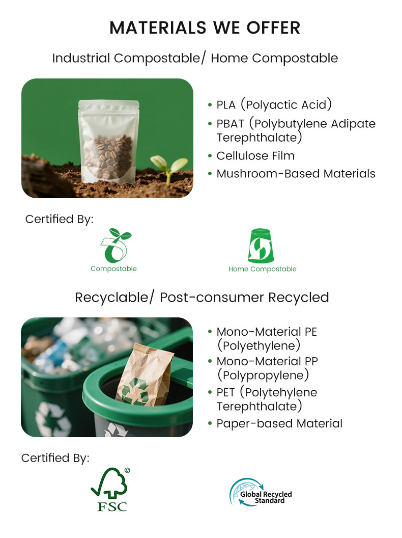 أكياس قهوة قابلة للتحلل مع صمام