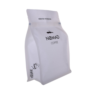 حقيبة بيضاء مسجلة بالليزر كيس قهوة زيبلوك سهل المسيل للدموع