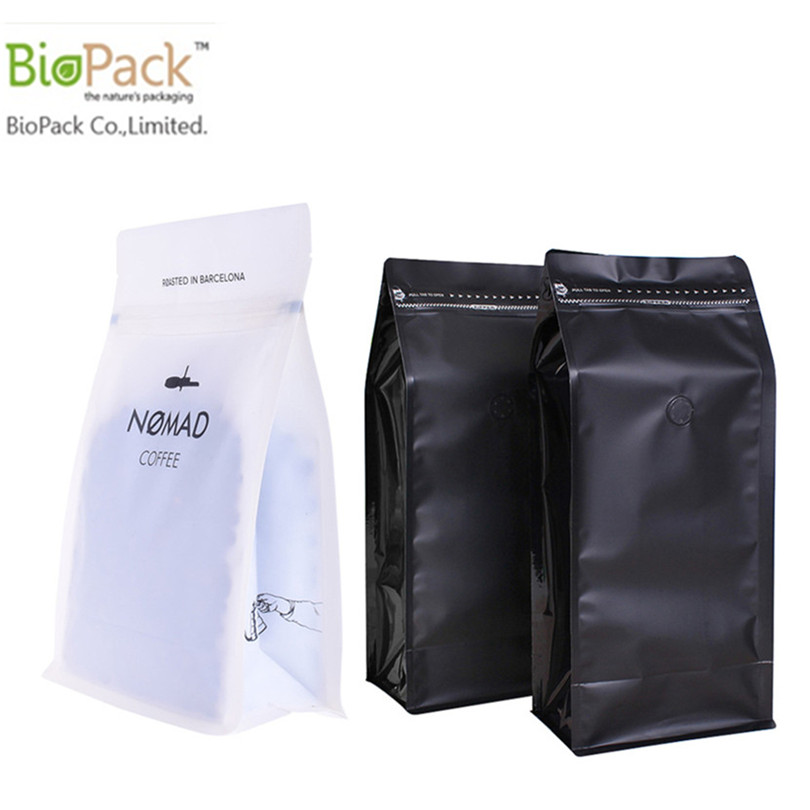 حقيبة قهوة بلاستيكية صديقة للبيئة مع مصنع زيبلوك وصمام السماد من الصين