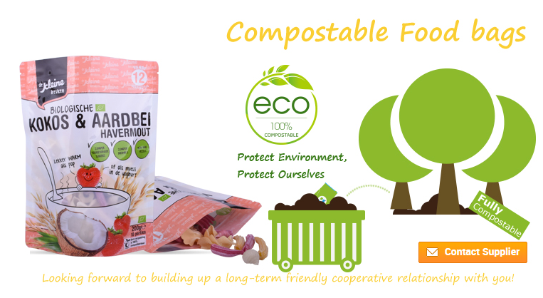 عالية الجودة البلاستيكية PLA PBAT القابلة للتحلل الحيوي السماد تغليف المواد الغذائية حقيبة زيبلوك