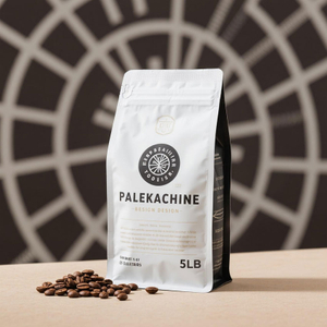 أكياس قهوة شخصية قابلة للغلق الحراري، بقاعدة مسطحة، وزن 5 أرطال مع صمام