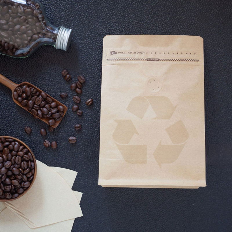 أكياس قهوة ورقية مُعاد تدويرها مزودة بصمام