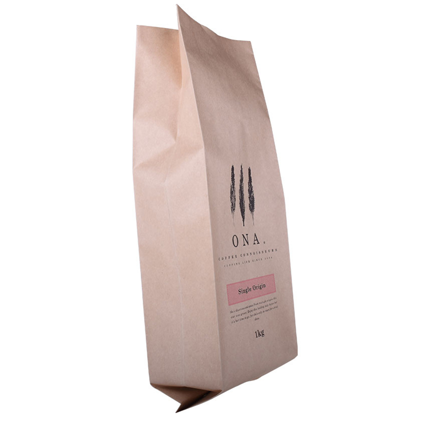 كيس قهوة مجمعة Tin Tie Kraft Paper Bags 1kg
