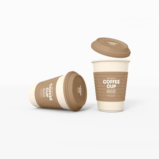 فناجين القهوة القابلة للتسميد ذات العلامات التجارية الشخصية بالجملة مع الأغطية