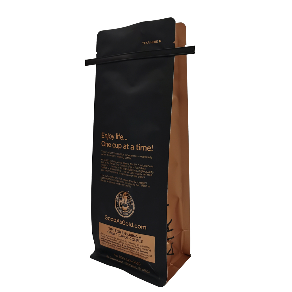 البلاستيك الرطوبة شعار مخصص طباعة القهوة كيس مربع أسفل تغليف أغذية مع Tintie