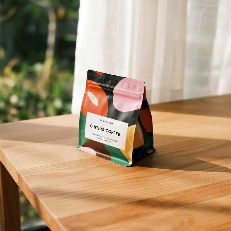 أكياس قهوة شخصية قابلة للغلق الحراري، بقاعدة مسطحة، وزن 5 أرطال مع صمام