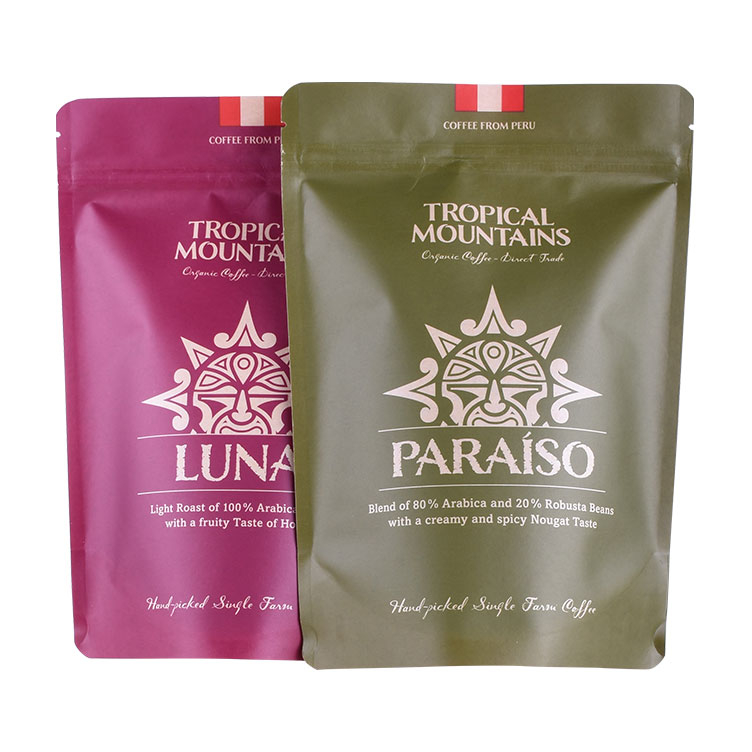 تغليف ورق الكرافت القابل للإغلاق القابل للإغلاق مع الحقيبة Ziplock والصمام