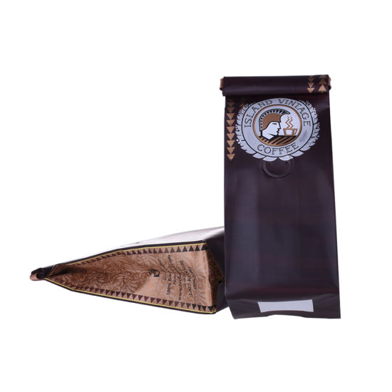 حقيبة قهوة بلاستيكية عالية الجودة قابلة للتحلل مع صمام لتغليف حبوب القهوة