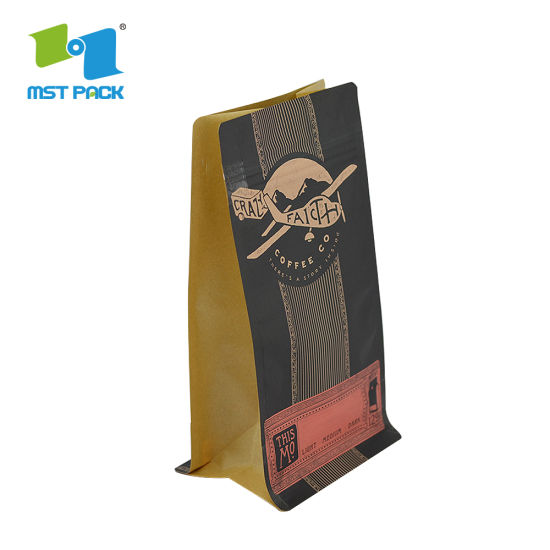 أكياس الورق الحرفية مع التحلل الحيوي على الطريق صمام صديقة للبيئة قابلة للتحلل الحيوي القابلة للتحلل أكياس الورق المعاد تدويرها