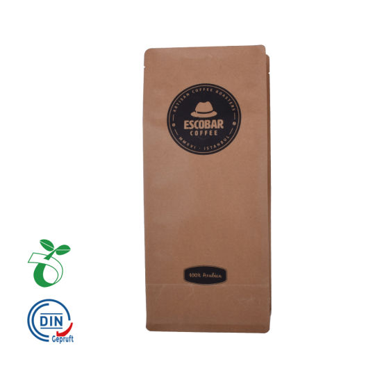 مخصص مطبوعة صديقة للبيئة قابلة للتحلل سماد الشاي القهوة براون كرافت ورقة الحقيبة حقيبة