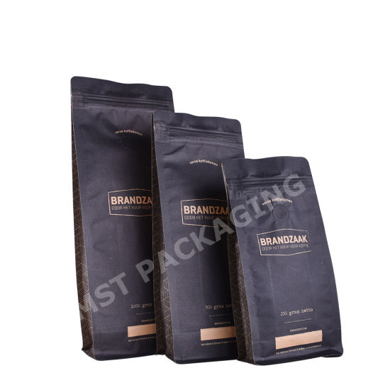 أكياس الورق الحرفية مع التحلل الحيوي على الطريق صمام صديقة للبيئة قابلة للتحلل الحيوي القابلة للتحلل أكياس الورق المعاد تدويرها