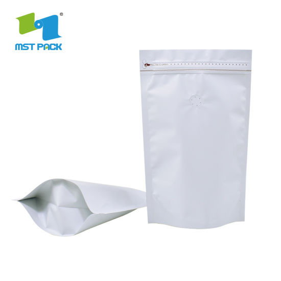 الصين مورد مخصص طباعة مسطحة القاع الغذاء الصف 500 جرام 1 كجم التعبئة رقائق الألومنيوم Ziplock تسمية مخصصة سماد حقيبة القهوة السوداء مات