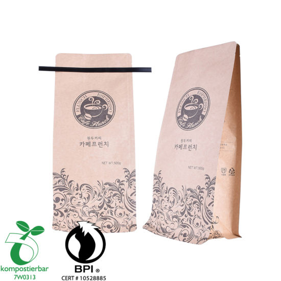 مخصص مطبوعة كتلة أسفل Tin Tie Coffee Bag المزود في الصين