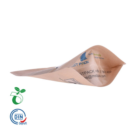 أكياس تغليف أغذية مطبوعة مخصصة ، نشا الذرة ، كيس سماد قابل للتحلل الحيوي ، كيس ورق Fsc Recycle 100 ٪
