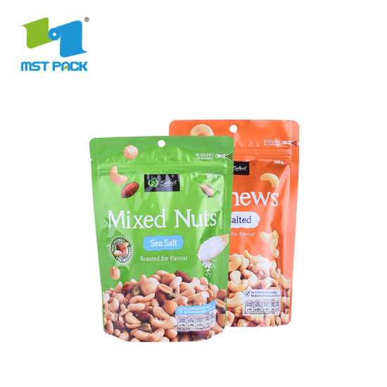 حقيبة بلاستيكية قابلة للتحلل بنسبة 100٪ لتغليف المواد الغذائية بسحاب الحقيبة صديقة للبيئة