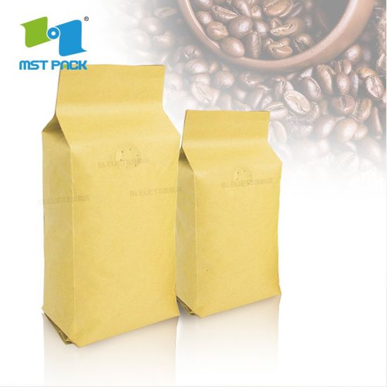 مصنع معتمد من إدارة الغذاء والدواء (FDA) مطبوع مخصص يعيد تدوير ورق الحرف رقائق الألومنيوم الغذاء الصف Ziplock طريقة واحدة صمام أكياس التعبئة القهوة القابلة للتحلل