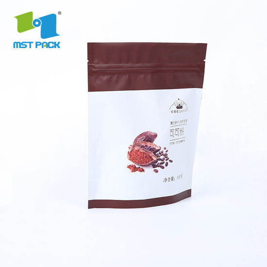 الصين مصنع الموردين تصميم شعار مخصص إسبرسو أكياس تغليف القهوة المطحونة القابلة للتحلل الحيوي للبن المطحون مع صمام