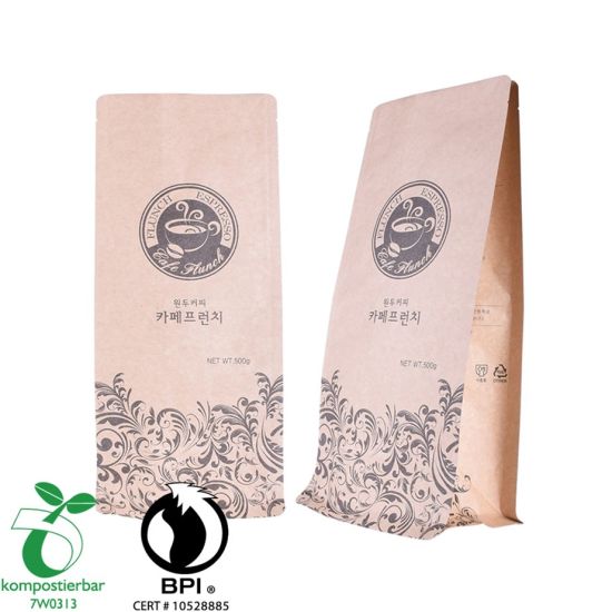 ختم الحرارة Ycodegradable أسود كرافت أكياس القهوة المصنعة في الصين
