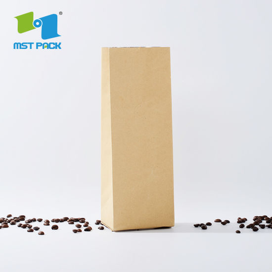 معيار FDA قابل للتحلل أحادي الاتجاه صمام تغليف للطعام مغلف بورق ألومنيوم ملصق خاص أكياس قهوة قابلة للتحلل للبيع بالجملة