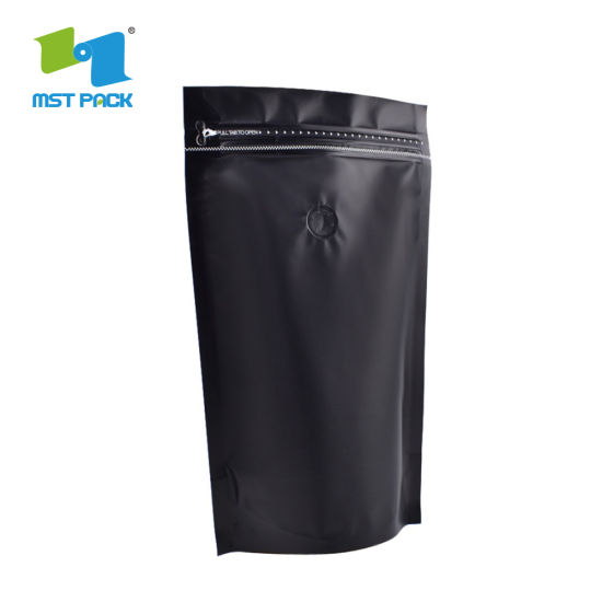 الصين مورد مخصص طباعة مسطحة القاع الغذاء الصف 500 جرام 1 كجم التعبئة رقائق الألومنيوم Ziplock تسمية مخصصة سماد حقيبة القهوة السوداء مات
