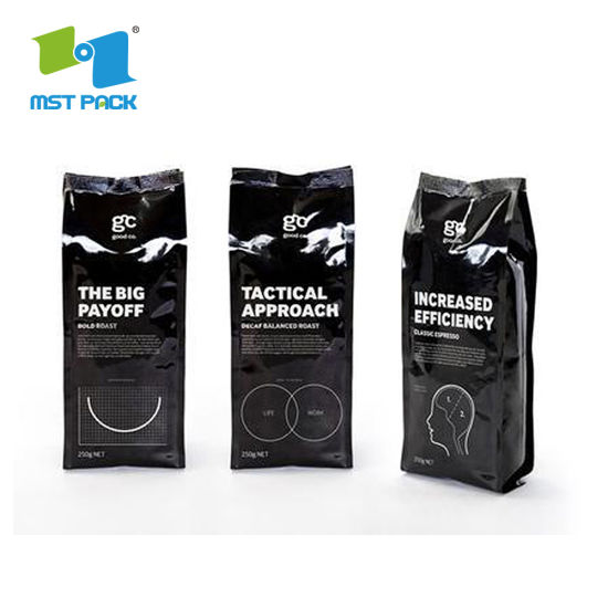 الصين مصنع الموردين مخصص شعار طباعة التعبئة والتغليف البلاستيكية القابلة للتحلل أكياس حبوب البن الخضراء
