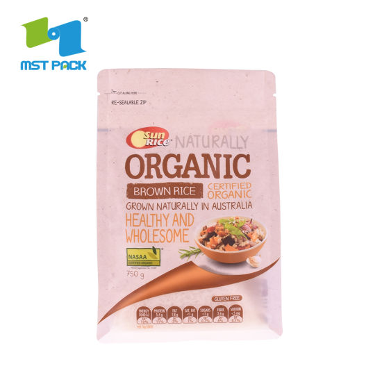 حقيبة بلاستيكية قابلة للتحلل بنسبة 100٪ لتغليف المواد الغذائية بسحاب الحقيبة صديقة للبيئة